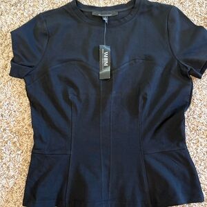 White House black market Black Fitted Peplum Blouse
